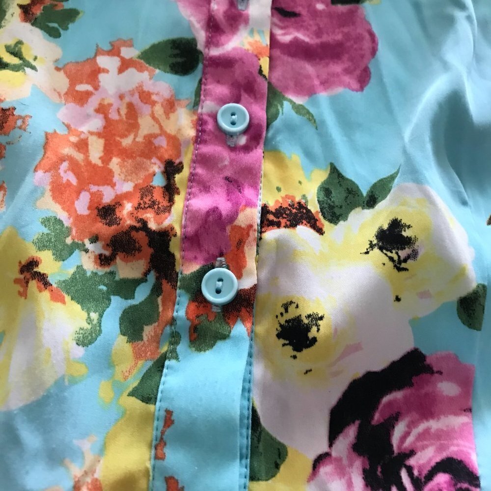 LIBERTY LOVE - Fit & Flare Skater Aqua Floral Open Back Casual Dress - Picture 7 of 13